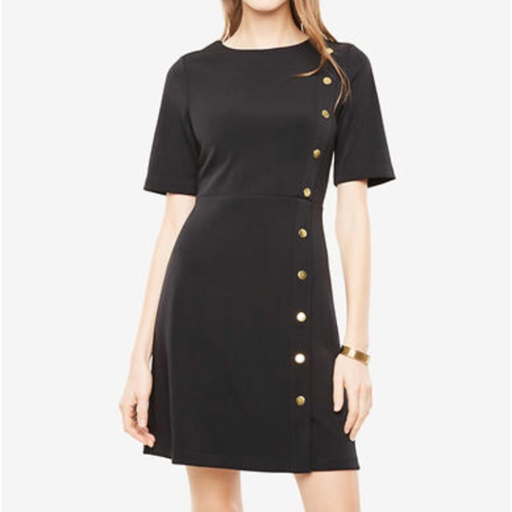 Ann Taylor Petite Metallic Snap Dress